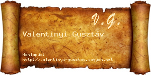Valentinyi Gusztáv névjegykártya